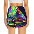 thumbnail image 4 of Vsdgher Howling Wolf Print Women's Running Double Layer Shorts High Waisted with Pockets Elastic Yoga Workout Athletic Gym Sports, 4 of 8