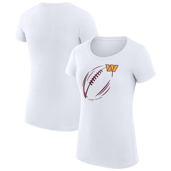 Women's G-III 4Her by Carl Banks White Washington Commanders Super-Slim Fit Lightweight Subtle Football T-Shirt