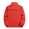 thumbnail image 4 of Dresfit Men's Fleece Jacket Mock Neck Patchwork Jackets Fall Winter Zipper Color Block Polar Fleece Outdoor Loungewear Stand Collar Warm Knit Cardigan Vermilion M, 4 of 4