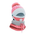 thumbnail image 4 of ZSQDM Winter Solid Color Wool Hat Thickened Warm Ear Cold Knitted Hat Glove Scarf Three Piece Set beanie Cowgirl Hat Bomber Hats Caps for Men, 4 of 4