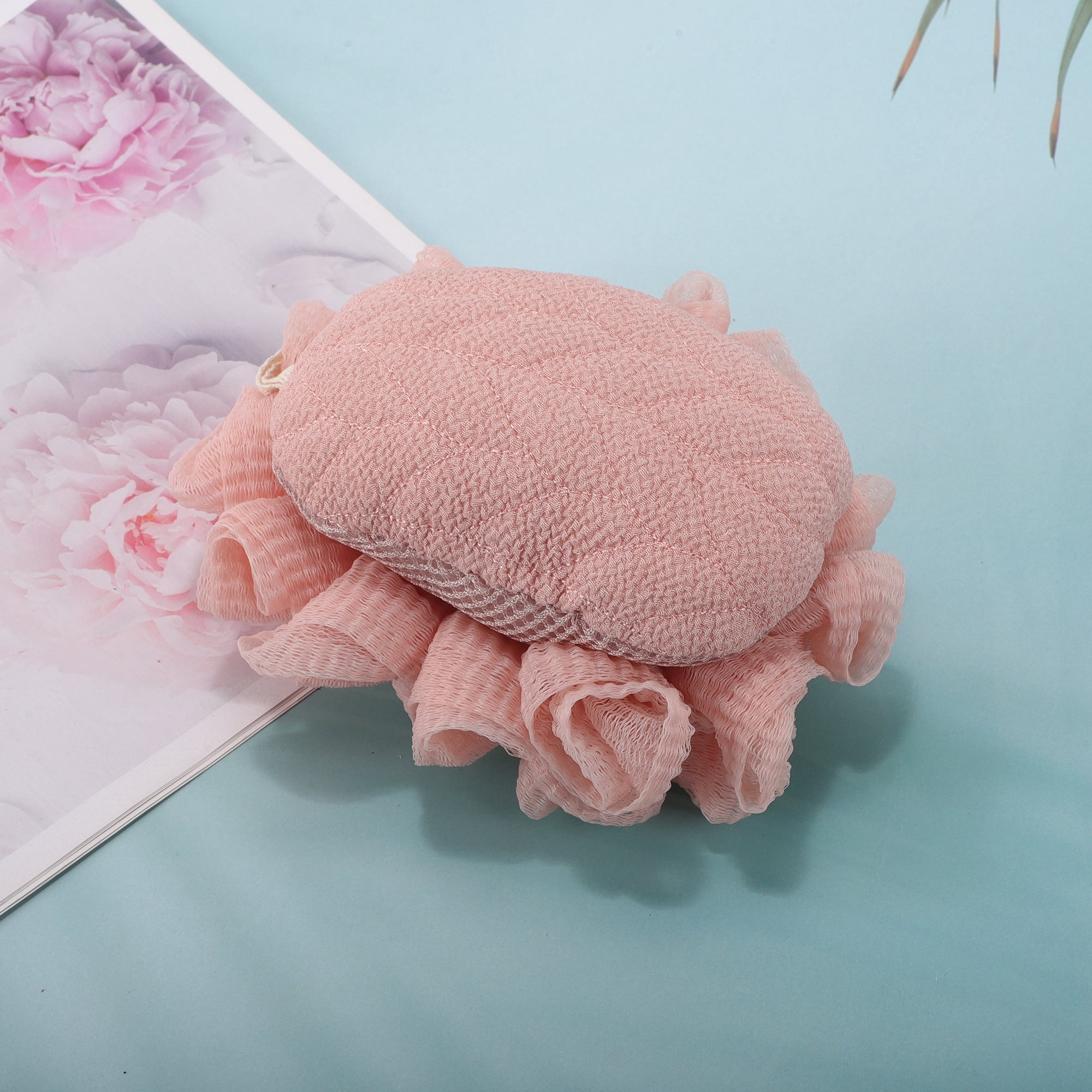 Unique Bargains Wheat Ears Bath Sponge 1 Pc Pink