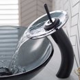 thumbnail image 3 of KRAUS Tall Waterfall Bathroom Faucet for Vessel Sink with Clear Black Glass Disk, Oil Rubbed Bronze Finish, 3 of 10