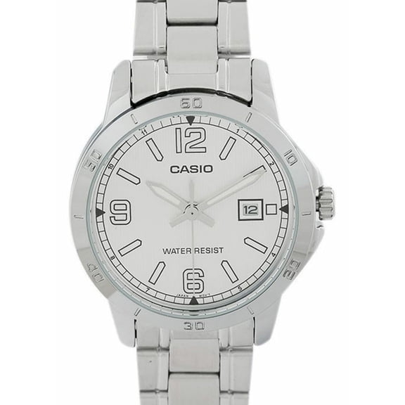 Casio Men’s Silver Dial Stainless Steel Bracelet Watch - LTP-V004D-7B2UDF