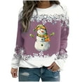 thumbnail image 2 of Riecok Christmas Christmas Sweatshirts for Women Cute Long Sleeves Scoop Neck Winter Christmas Funny Graphic Comfortable Loose Oversized Soft Pullover Blouse Tops Pink XL, 2 of 3