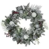 Northlight Frosted Cedar and Berries Artificial Christmas Wreath - 24-Inch, Unlit