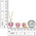 thumbnail image 2 of Gem Stone King 18.53 Ct Pure Pink Mystic Topaz 18K Yellow Gold Plated Silver Pendant with Chain Earrings Set, 2 of 3