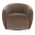 thumbnail image 2 of BenJara Vila 33 Inch Swivel Accent Chair, Barrel Design, Cushioned, Dusty Brown, 2 of 5