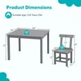 thumbnail image 3 of Costway Wooden Kids Table and 2 Chairs Set with Rubber Wood Legs Anti-slip Foot Pads Gray, 3 of 10