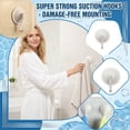 thumbnail image 2 of Wall Mounted Suction Hooks Plastic Utility Hanger Stand No Drill Space Saving Storage Organizer for Home Kitchen Bathroom Accessories 1 Pack 2.1x1.1in White, 2 of 5