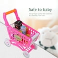 thumbnail image 1 of Carrito de compras para niños, juguete para niños, juego de rol, comida, frutas, juego (rojo rosado con comida), 1 of 8