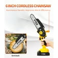 thumbnail image 2 of Mini Chainsaw Cordless 6 inch Battery Powered Chainsaw, Handheld Portable Electric Chain Saws for Wood Cutting,Tree Pruning,Trimming.（one battery）, 2 of 4