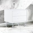 thumbnail image 2 of Rectangular Night Table With 2 Drawers In White, Metal Legs 2 Accent Wooden,, 2 of 4