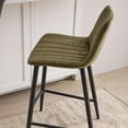 thumbnail image 4 of Bouclair Khaki Velvet Fabric and Metal Bar Stool, 4 of 10