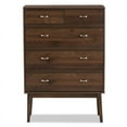 thumbnail image 4 of Bowery Hill Contemporary 5 Drawer Chest in Brown, 4 of 10