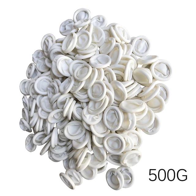 Methold 300 PCS 800 PCS Cunas desechables de látex Antiestático Emulsión natural Puntas de los dedos Cunas protectoras para los dedos pinturas blanco 200g