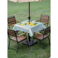 thumbnail image 4 of Outdoor Tablecloth with Umbrella Hole for Patio/Picnic/Party/Camping, Summer Lemons Waterproof Table Cloth Square Cover Washable, Light Blue Striped Farmhouse Tropical Fruits (54"x 54"), 4 of 9