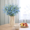thumbnail image 5 of HonestMatter Blue Fake Flowers, Artificial Babys Breath Gypsophila Bouquet with Silk Ribbon, Real Touch Faux Floral for Wedding Home Vase Centerpieces, 1 Piece, 5 of 6