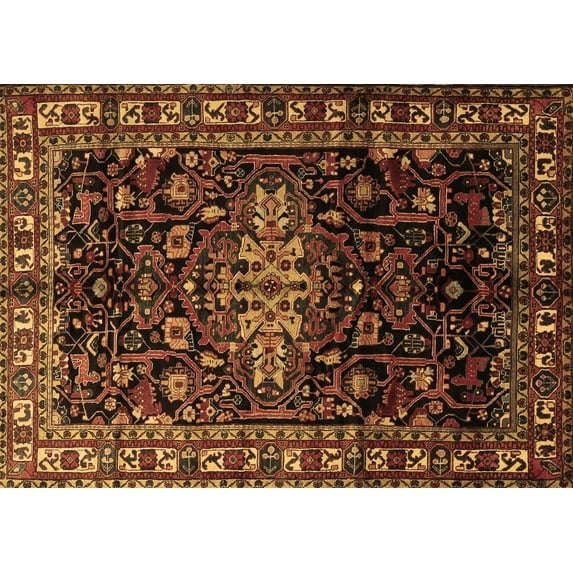 Ahgly Company Indoor Rectangle Persian Brown Traditional Area Rugs, 3' x 5'