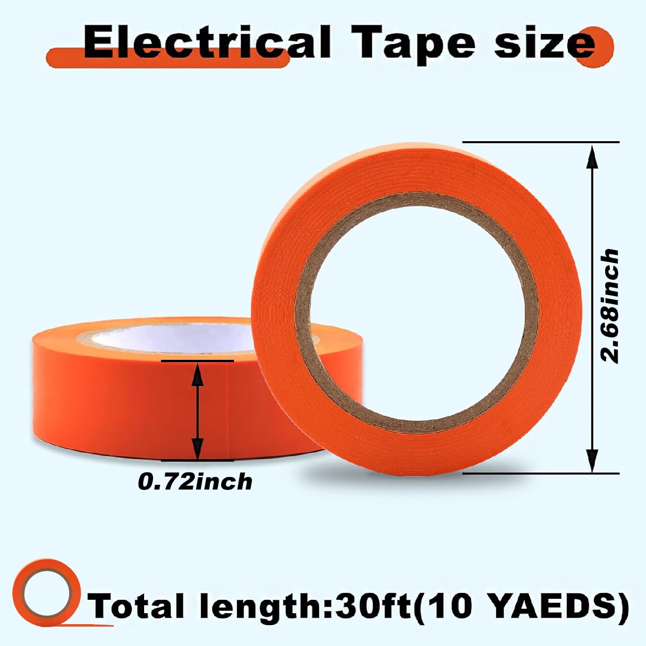10Pcs Colored Electrical Tape - electrical insulation tape 30 ft, waterproof, environmentally friendly, flame retardant, strong adhesion, 600V withstand voltage, color marking circuit