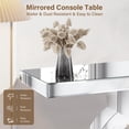 thumbnail image 3 of Silver Mirrored Console Table, 39.4'' Long Glass Entryway Sofa Table, O-Shaped Base Modern Accent Narrow Table for Living Room, Hallway, Foyer, Entrance, 3 of 7