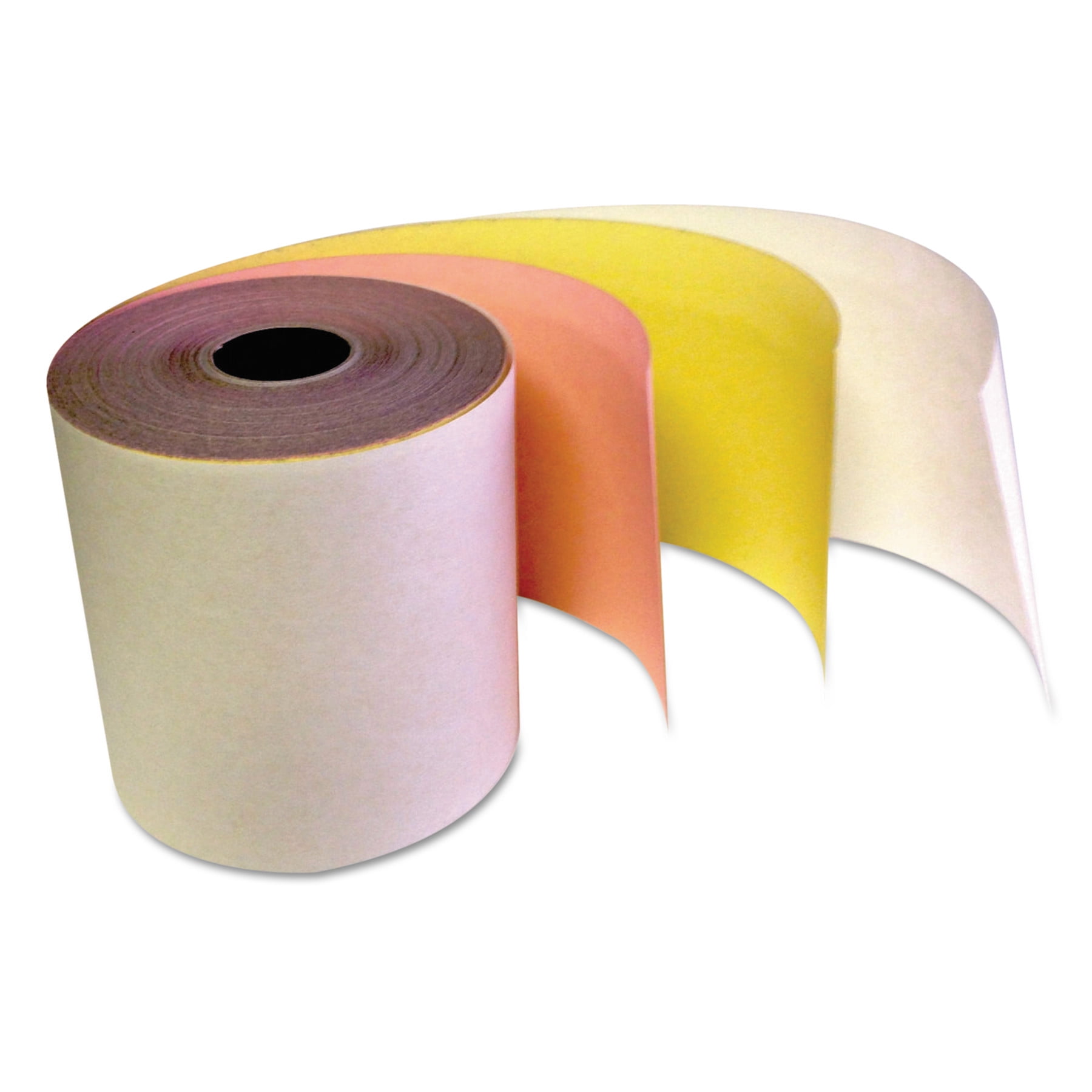 PM Company Two-Ply Receipt Paper Rolls - 3" X 90 Ft, White/Canary (50 Rolls Per Carton)