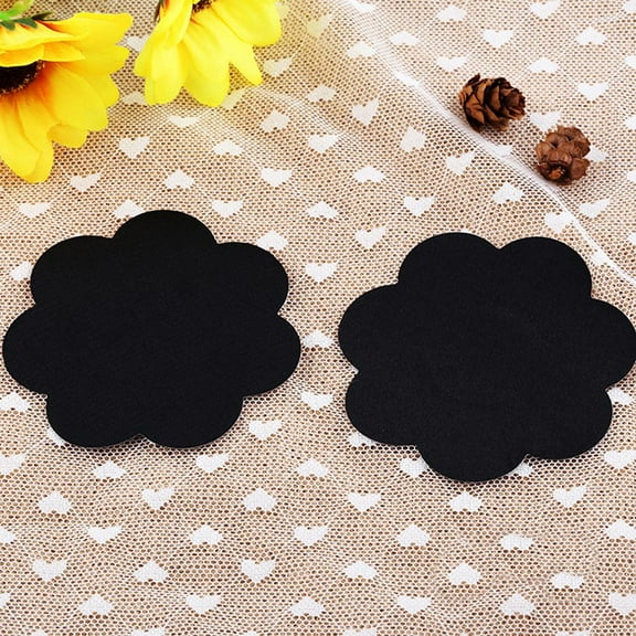 20 Pair Black Flower SATIN Petal Pasties Pad