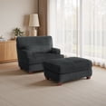 thumbnail image 7 of UIXE Oversized Armchair with Ottoman Bench, Accent Chair Upholstered Indoor Chaise Lounge for Living Room, Comfy Single Sofa Large Arm Chair Bedroom Reading Seat, Dark Gray, 7 of 7