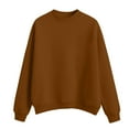 thumbnail image 5 of Stichou Women’s Oversized Sweatshirt Crewneck Pullover Top Casual Mock Neck Plain Shirt 2025 Fall Winter Clothes Brown L, 5 of 5