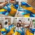 thumbnail image 6 of 4x6 Washable Area Rug, Abstract Art Non-Slip Rectangle Rug for Living Room Office, Blue Yellow Gradient Wavy Lines Geometric Modern Indoor Accent Floor Mat for Home Decor, 6 of 9