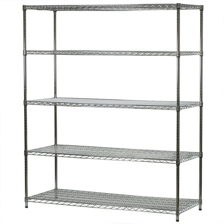

Chrome Wire Shelving with 5 Shelves - 24 d x 60 w x 84 h (SC246084-5)