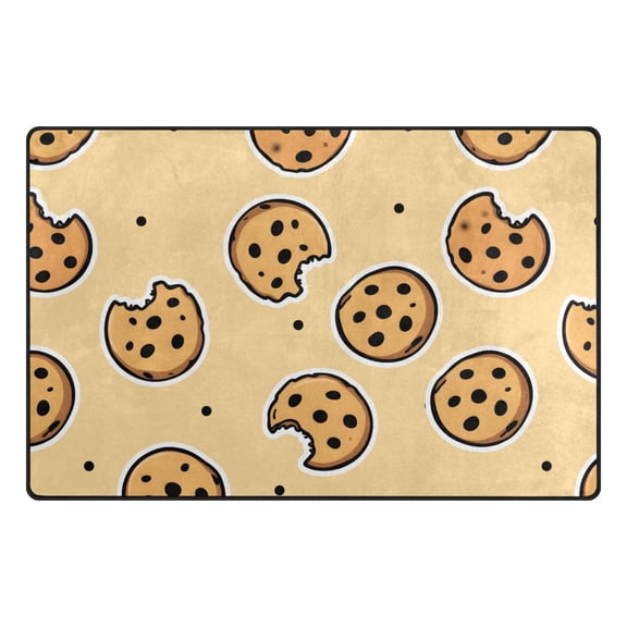 Yellow Cookie Pattern Memory Foam Area Rug 31"x20" Non Slip, Absorbent, Fade Proof for Living Room, Bedroom, Office