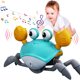 thumbnail image 1 of Juguete para bebé con forma de cangrejo que gatea Asija con música y luces que evitan obstáculos automáticamente, juguetes novedosos para niños pequeños, juguete de cangrejo que camina para niños, 1 of 8