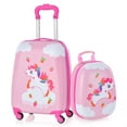 thumbnail image 1 of Costway 2PC Kids Carry On Luggage Set 12" Backpack and 16" Rolling Suitcase for Travel, 1 of 10