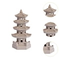 thumbnail image 6 of QSTDGVPW Chinese Style Pagoda Resin Lantern Garden Sculpture Solar Powered Outdoor Statue Light Gray, 6 of 9