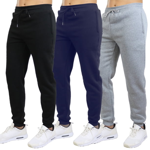Galaxy by Harvic Paquete de 3 Pantalones Deportivos Ajustados de Forro Polar para Hombre (S-2XL)