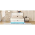 thumbnail image 3 of Full Size Platform Bed with Hydraulic Storage & LED Light, White for Bedroom, 3 of 19