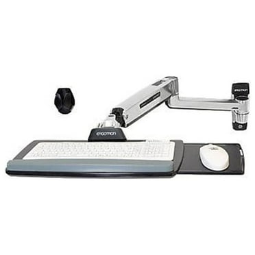 Ergotron LX Sit-Stand Wall Mount Keyboard Arm with Mouse Tray & Wrist Rest, Polished Aluminum