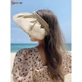 thumbnail image 5 of Spencer Women's 2 in 1 Sun Visor Hats Headbands Wide Brim Summer Anti-UV Protection Beach Cap Packable Shell Hat (Beige), 5 of 7