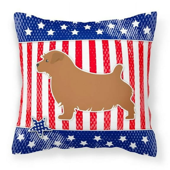 Caroline's Treasures BB3309PW1818 USA Patriotic Norfolk Terrier Fabric Decorative Pillow , 18H x18W, multicolor