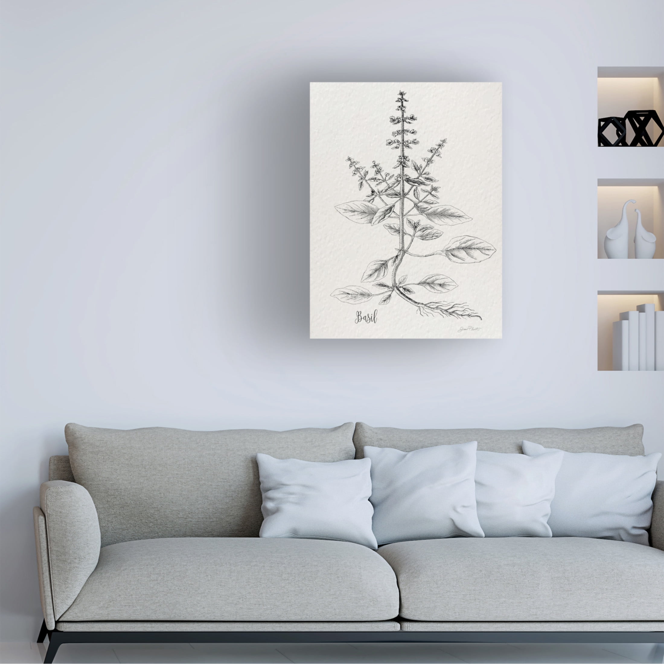 Canvas Wall Art - Jean Plout 'Botanical Studies on Paper D' Wall Art for Living Room, Bedroom, or Office Décor by Trademark Fine Art - 14 x 19 Inches