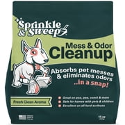 Sprinkle & Sweep: Pet Mess & Odor Cleanup - 4 Pack, 15oz Bags - Dog Accident Clumping Powder, Remove Pee-Poo-Vomit From Hard Surfaces, Ultra-Absorbent