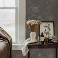 thumbnail image 6 of Tempaper Peonies Metallic Gold and Noir Floral Peel and Stick Wallpaper, 20.5" x 16.5', 6 of 9