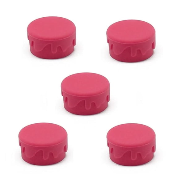5pcs FDA Food Grade Silicone Wine Bottle Stopper Wine Corks Leak-Proof Stopper(Red)
