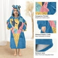thumbnail image 3 of FORMRS Wearable Blanket Hoodie with Sleeves for Kids Cozy Flannel Sweatshirt, Colorful Ice Cream Cat, 3 of 7