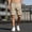 Khaki, variant on WIZUTIZ Men's Multi Pocket Zipper Cargo Short Outdoor Casual Loose Fit Dungarees Shorts