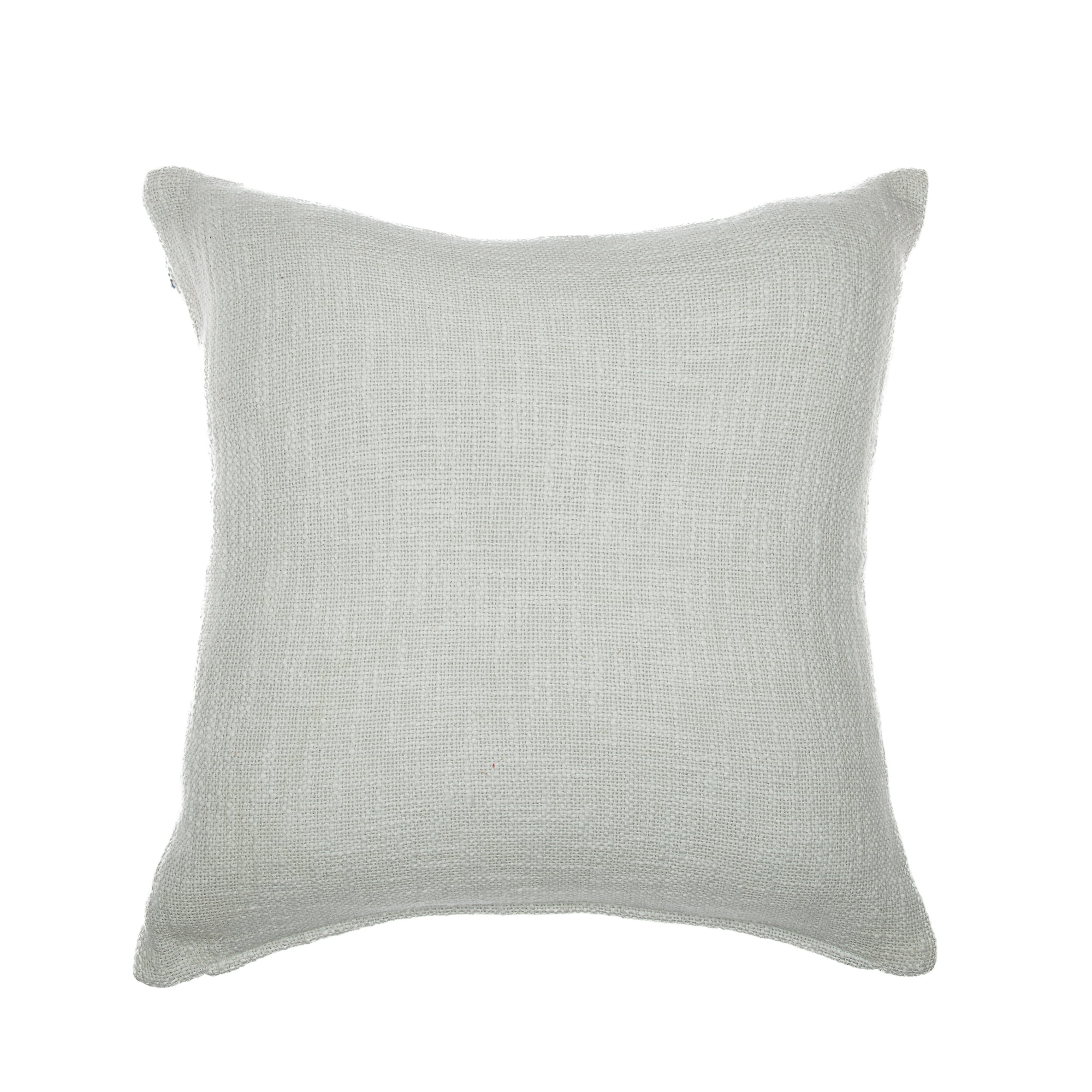 Ox Bay and Stacy Garcia 24" x 24" Blue/Ivory Geometric Embroidered Cotton Blend Adult Decorative Throw Pillow Cover