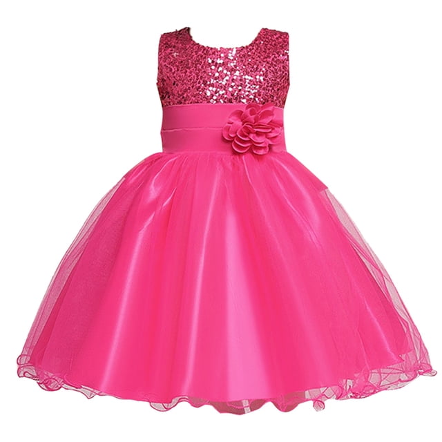 Coerni Robes de Soirée Sans Manches pour Filles Jolies Robe Princesse Smockée en Tulle à Sequins Robes de Fête de Mariage