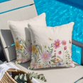 thumbnail image 6 of Colorful Daisy Throw Pillow Cover Dragonfly Butterfly Leaf Cotton Linen Cushion Cover Throw Pillow Case with Invisible Zipper for Couch Sofa Bed Chair Car 24x24 Inch, 6 of 14