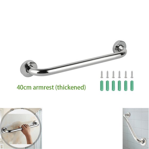 201 stainless steel shower bathtub handrail wall handle towel rack 40cm handrail (thickened)