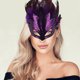 thumbnail image 5 of Ofertas Únicas Máscara de Fiesta de Plumas con Lentejuelas de 1 Pc Morada de Plástico, 5 of 5